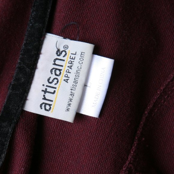 Artisans Apparel Jacket Maroon Black Embroidery LG - Picture 9 of 11